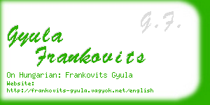 gyula frankovits business card